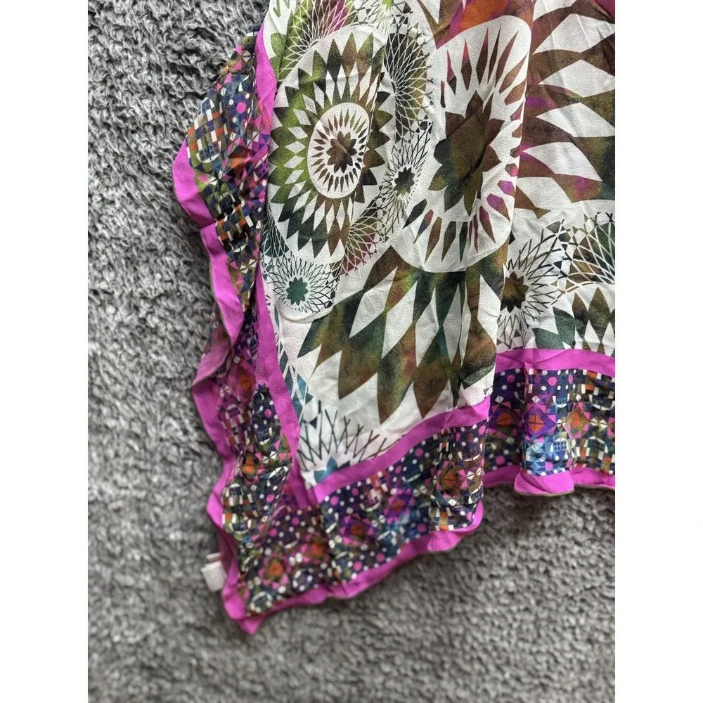 Matthew Williamson, Multicolored‎ 100% Silk Geometric Print Scarf 76